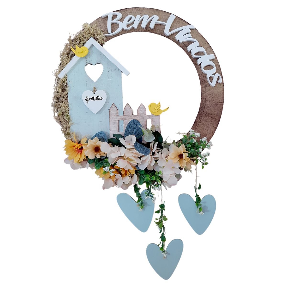 Guirlanda-de-Porta-e-Parede Decorativa-Casa Encantada-com-Flores-Artificiais-Corações-e-Placa-Bem-Vindos-em-MDF-1-21 (3)
